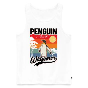 Pinguin Flüsterer Penguin Whisperer - Men's Premium Organic Tank Top - white - Front - Michal (187cm)