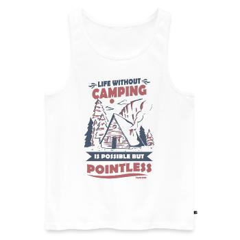 Camping - Männer Premium Bio Tank Top - Weiß - Vorne - Michal (187cm)