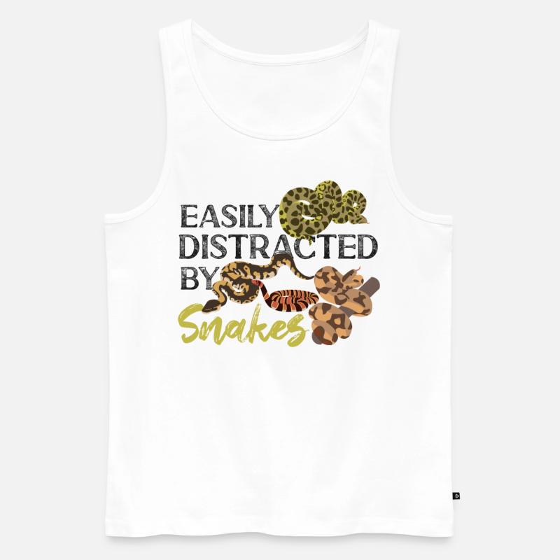 Snake Serpent Easily Distracted By - Männer Premium Bio Tank Top - Weiß