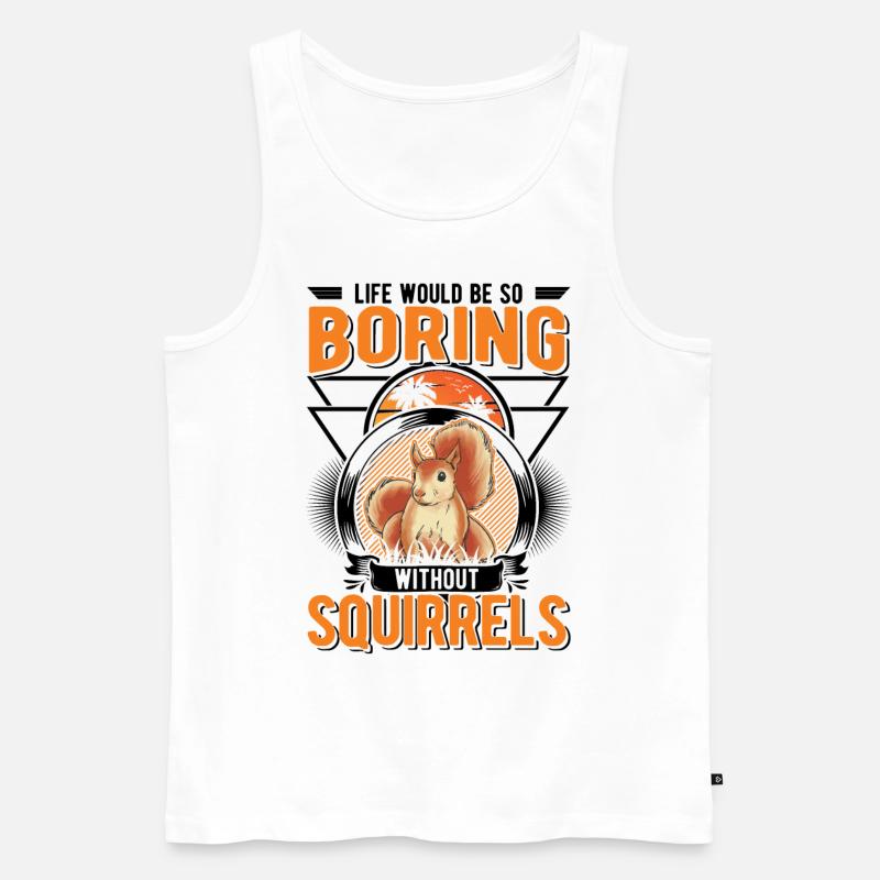 Eichhörnchen Geschenk Squirrel Grauhörnchen - Männer Premium Bio Tank Top - Weiß