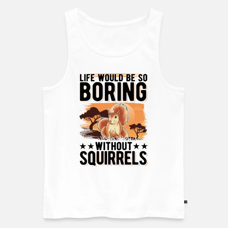 Eichhörnchen Geschenk Squirrel Grauhörnchen - Männer Premium Bio Tank Top - Weiß