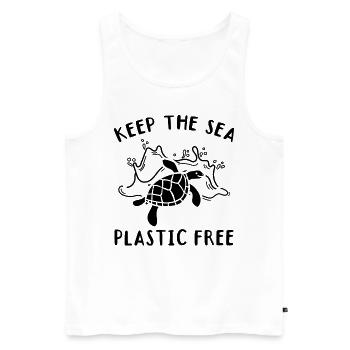 Keep The Sea Plastic Free Turtle - Men's Premium Organic Tank Top - white - Front - AI Model Male 178 light (178cm)