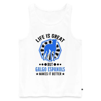Galgo Espanol Gift Spanish Greyhound - Men's Premium Organic Tank Top - white - Front - AI Model Male 178 light (178cm)