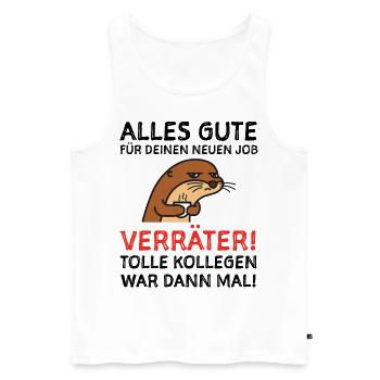 Abschied Abschiedsgeschenk Geschenkidee - Männer Premium Bio Tank Top - Weiß - Vorne - Michal (187cm)