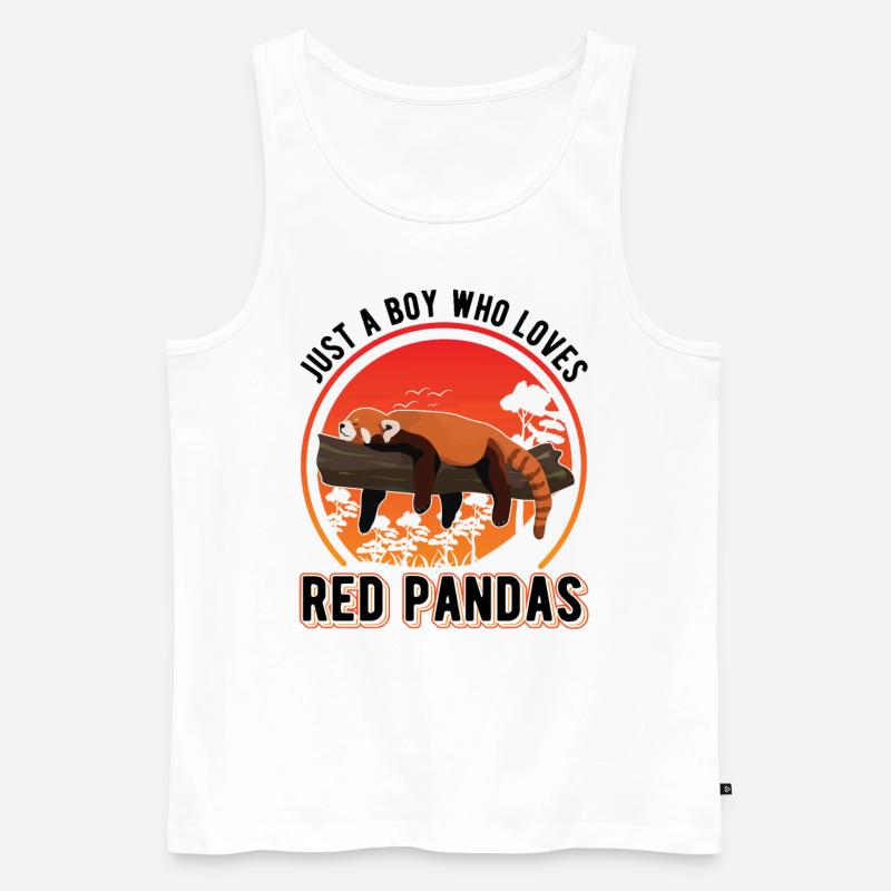 Roter Panda Junge Red Panda - Männer Premium Bio Tank Top - Weiß