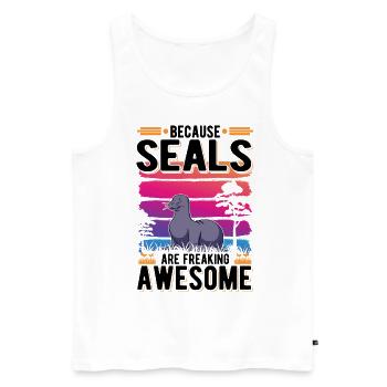 Because Seal are freaking awesome Robbe - Men's Premium Organic Tank Top - white - Front - Michal (187cm)