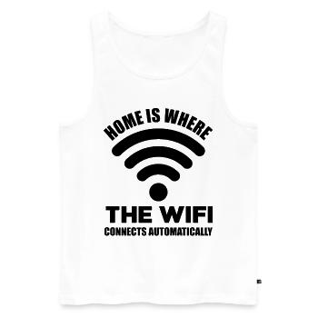 Home Is Where The Wifi Connects Automatically Vide - Männer Premium Bio Tank Top - Weiß - Vorne - AI Model Male 178 light (178cm)