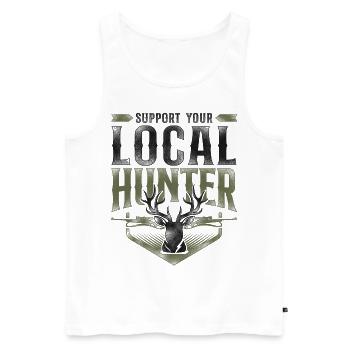 Buck Deer Hunting Hunter Vintage - Men's Premium Organic Tank Top - white - Front - Michal (187cm)