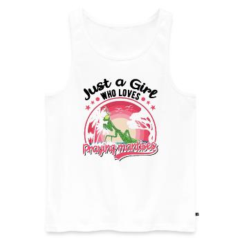 Praying Mantis Mantis Mantis Mantis Fangschrecke - Men's Premium Organic Tank Top - white - Front - AI Model Male 178 light (178cm)