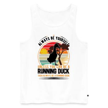 Indien Running Gift Runner Canard - Débardeur bio Premium Homme - blanc - Devant - Michal (187cm)
