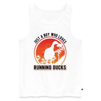 Indien Running Young Bottle Duck - Débardeur bio Premium Homme - blanc - Devant - Michal (187cm)