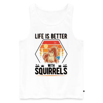 La vie est meilleure avec Squirrels Squirrel - Débardeur bio Premium Homme - blanc - Devant - Michal (187cm)