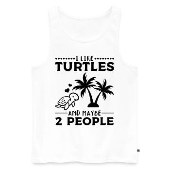 I like turtles and maybe 2 people - Men's Premium Organic Tank Top - white - Front - AI Model Male 178 light (178cm)