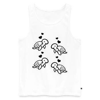 Tortues avec cœur Tortues de mer - Débardeur bio Premium Homme - blanc - Devant - Michal (187cm)