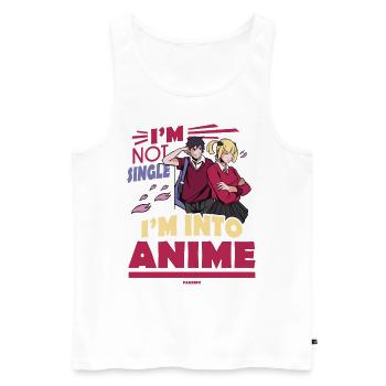 I Love Anime - Men's Premium Organic Tank Top - white - Front - Michal (187cm)