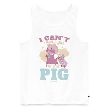 Cochon - Débardeur bio Premium Homme - blanc - Devant - Michal (187cm)