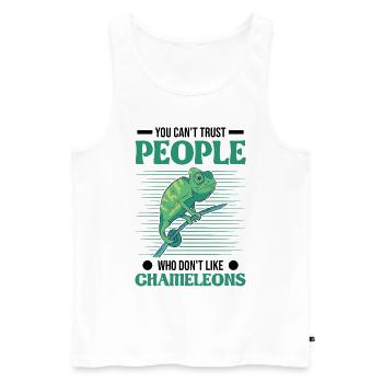 Chameleon amant Chameleon - Débardeur bio Premium Homme - blanc - Devant - Michal (187cm)