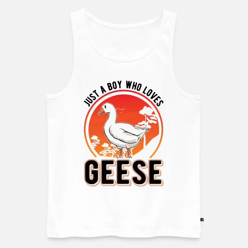 Gänse Junge Gänsezüchter Gans - Männer Premium Bio Tank Top - Weiß
