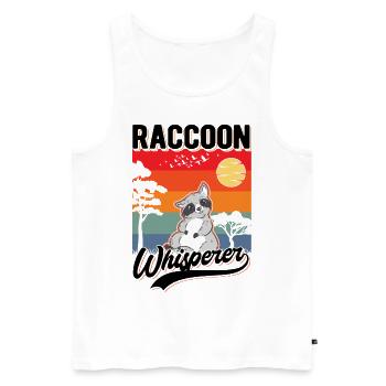 Waschbär Flüsterer Raccoon Whisperer - Débardeur bio Premium Homme - blanc - Devant - Michal (187cm)