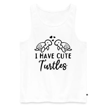 I Have Cute Turtles Sea Turtles With Hearts Sea - Men's Premium Organic Tank Top - white - Front - AI Model Male 178 light (178cm)