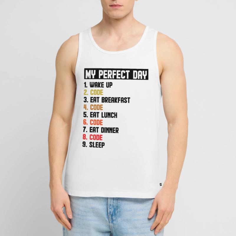 My Perfect Day Wake Up Code Software Developer Pro Männer Premium Bio Tank Top