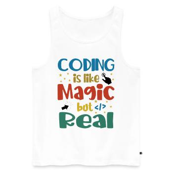 Coding Is Like Magic Coder Programmer Computer Gee - Männer Premium Bio Tank Top - Weiß - Vorne - AI Model Male 178 light (178cm)