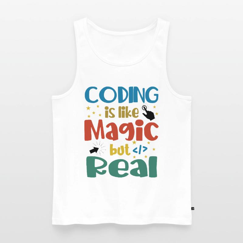 Coding Is Like Magic Coder Programmer Computer Gee Männer Premium Bio Tank Top