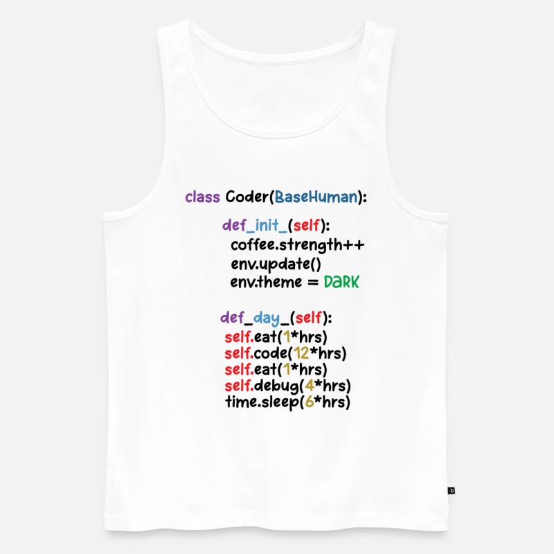 Developer Graphic Coder Programmer Computer Geek P - Männer Premium Bio Tank Top - Weiß