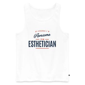 Esthéticienne Profession Emploi Travailleur d’anniversaire - Débardeur bio Premium Homme - blanc - Devant - Michal (187cm)