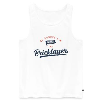 Bricklayer Job Occupation Birthday Worker - Men's Premium Organic Tank Top - white - Front - Michal (187cm)