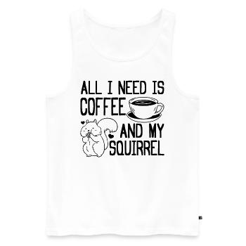 Alles was ich brauche ist Kaffee und mein - Männer Premium Bio Tank Top - Weiß - Vorne - Michal (187cm)