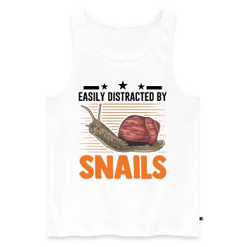 Facilement distrait par Snails Snail - Débardeur bio Premium Homme - blanc - Devant - Michal (187cm)