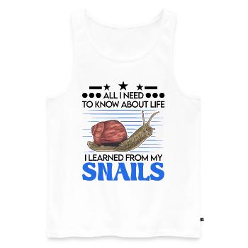 Snail Gift Vineyard Snail - Men's Premium Organic Tank Top - white - Front - Michal (187cm)