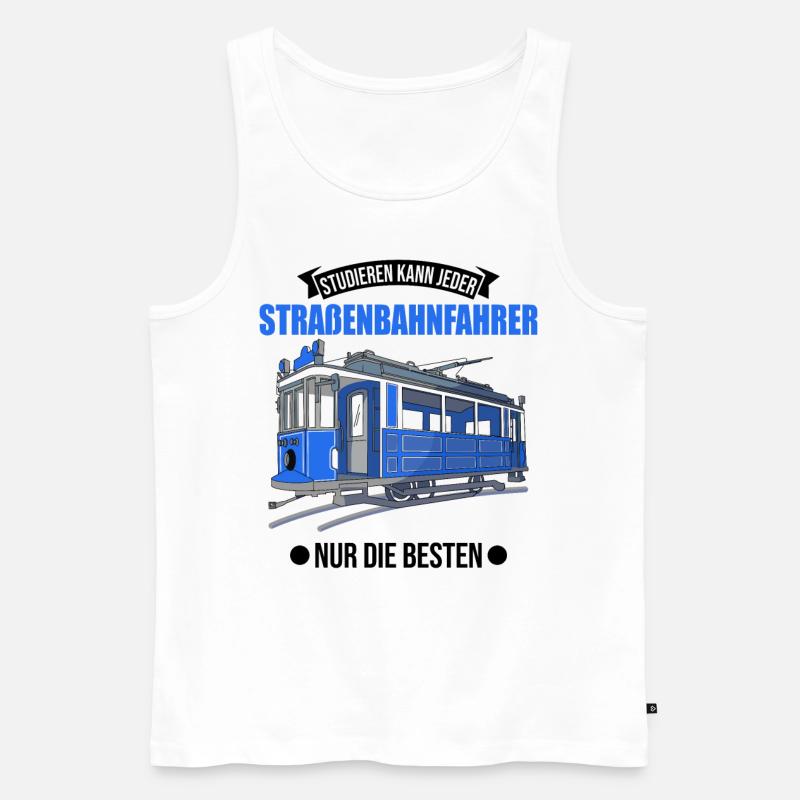 Straßenbahn Geschenk Straßenbahnfahrer Tram S-Bahn - Männer Premium Bio Tank Top - Weiß