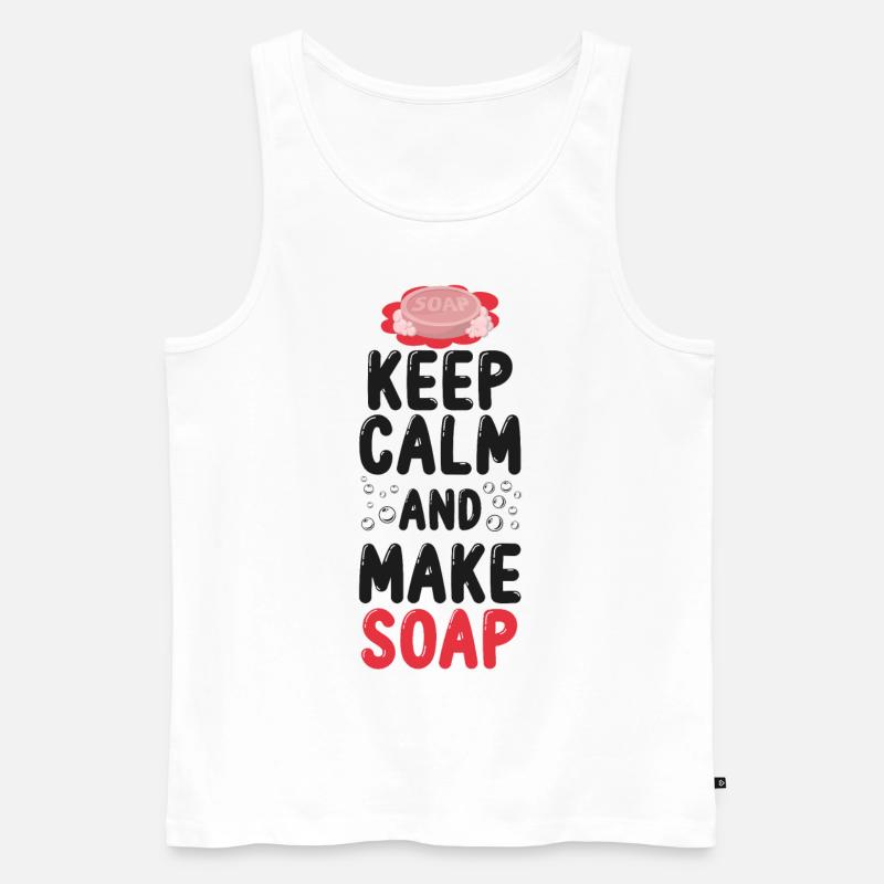 Soap Making Crafting Keep Calm & - Männer Premium Bio Tank Top - Weiß