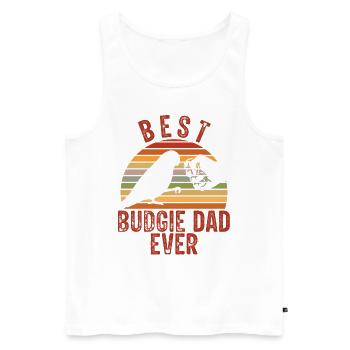 Meilleur papa perruche de tous les temps - Débardeur bio Premium Homme - blanc - Devant - Michal (187cm)