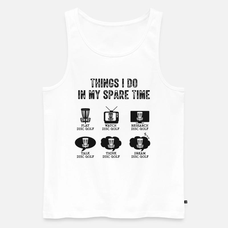 Lustiger Frisbee-freizeit-disc-golf-weinlese - Männer Premium Bio Tank Top - Weiß