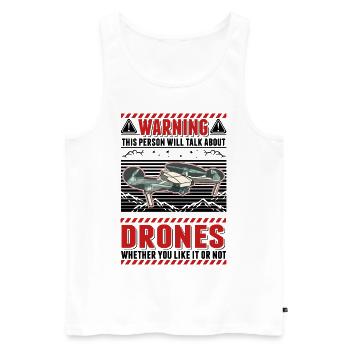 Drohne Drohnenpilot Quadrocopter - Männer Premium Bio Tank Top - Weiß - Vorne - Michal (187cm)