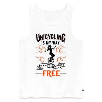 Einradfahrerin Geschenk Einrad Mädchen - Männer Premium Bio Tank Top - Weiß - Vorne - Michal (187cm)