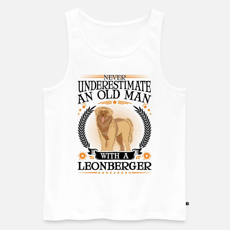Leonberger Alter Mann - Männer Premium Bio Tank Top - Weiß
