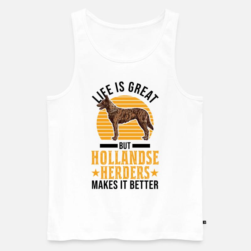 Hollandse Herder Holländischer Schäferhund - Männer Premium Bio Tank Top - Weiß