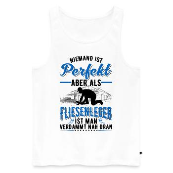 Fliesenleger Geschenk Mosaikleger Fliesen Legen - Männer Premium Bio Tank Top - Weiß - Vorne - Michal (187cm)
