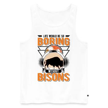 Buffalo Gift Bison Water Buffalo Buffalo - Men's Premium Organic Tank Top - white - Front - AI Model Male 178 light (178cm)