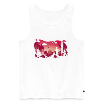 Italy - Men's Premium Organic Tank Top - white - Front - Michal (187cm)