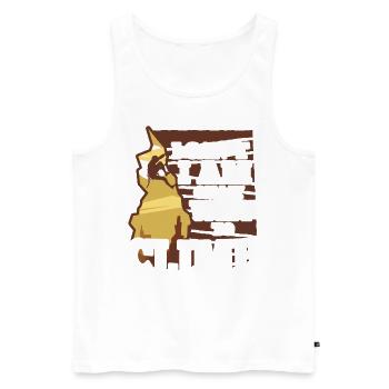 Klettern Berg Alpen Natur Klettersport Geschenk - Männer Premium Bio Tank Top - Weiß - Vorne - Michal (187cm)
