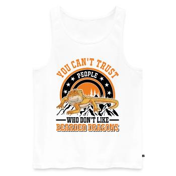 Bearded Dragon Pogona Gift - Men's Premium Organic Tank Top - white - Front - Michal (187cm)