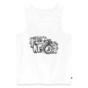 Fotografie-Kamera-Fotograf Blumenkamer - Männer Premium Bio Tank Top - Weiß - Vorne - AI Model Male 178 light (178cm)