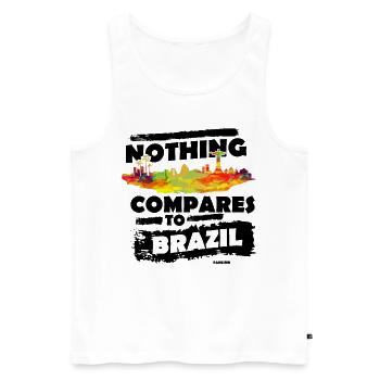 Brasilien - Männer Premium Bio Tank Top - Weiß - Vorne - AI Model Male 178 light (178cm)