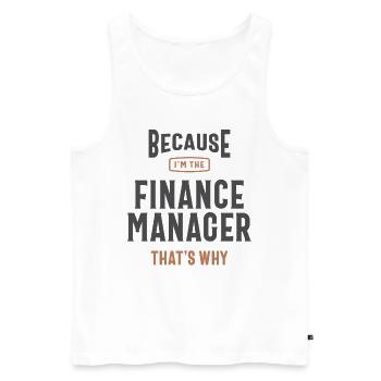 Finance Manager Job Occupation - Men's Premium Organic Tank Top - white - Front - AI Model Male 178 light (178cm)