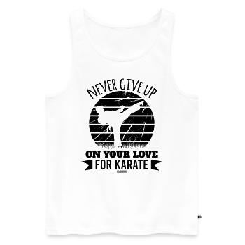 Karaté Love Entraînement aux arts martiaux - Débardeur bio Premium Homme - blanc - Devant - AI Model Male 178 light (178cm)